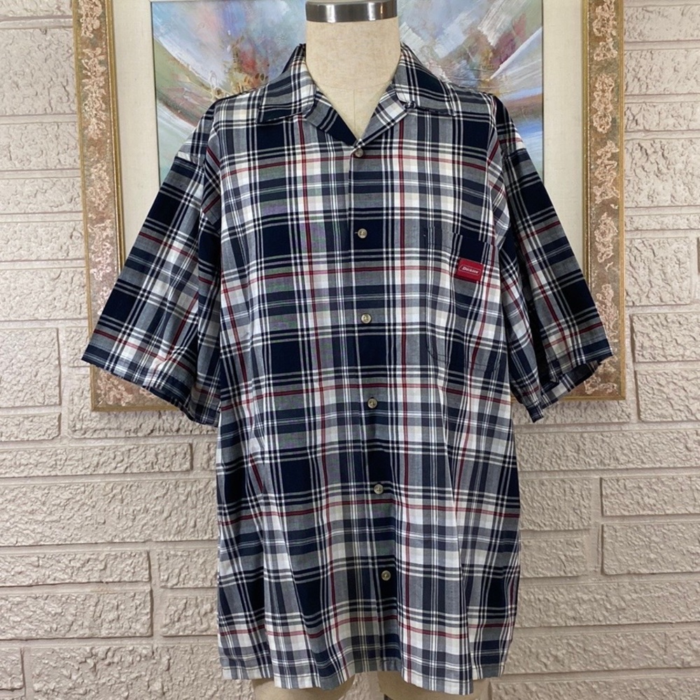 Dickies Plaid Button Up Short Sleeve Shirt